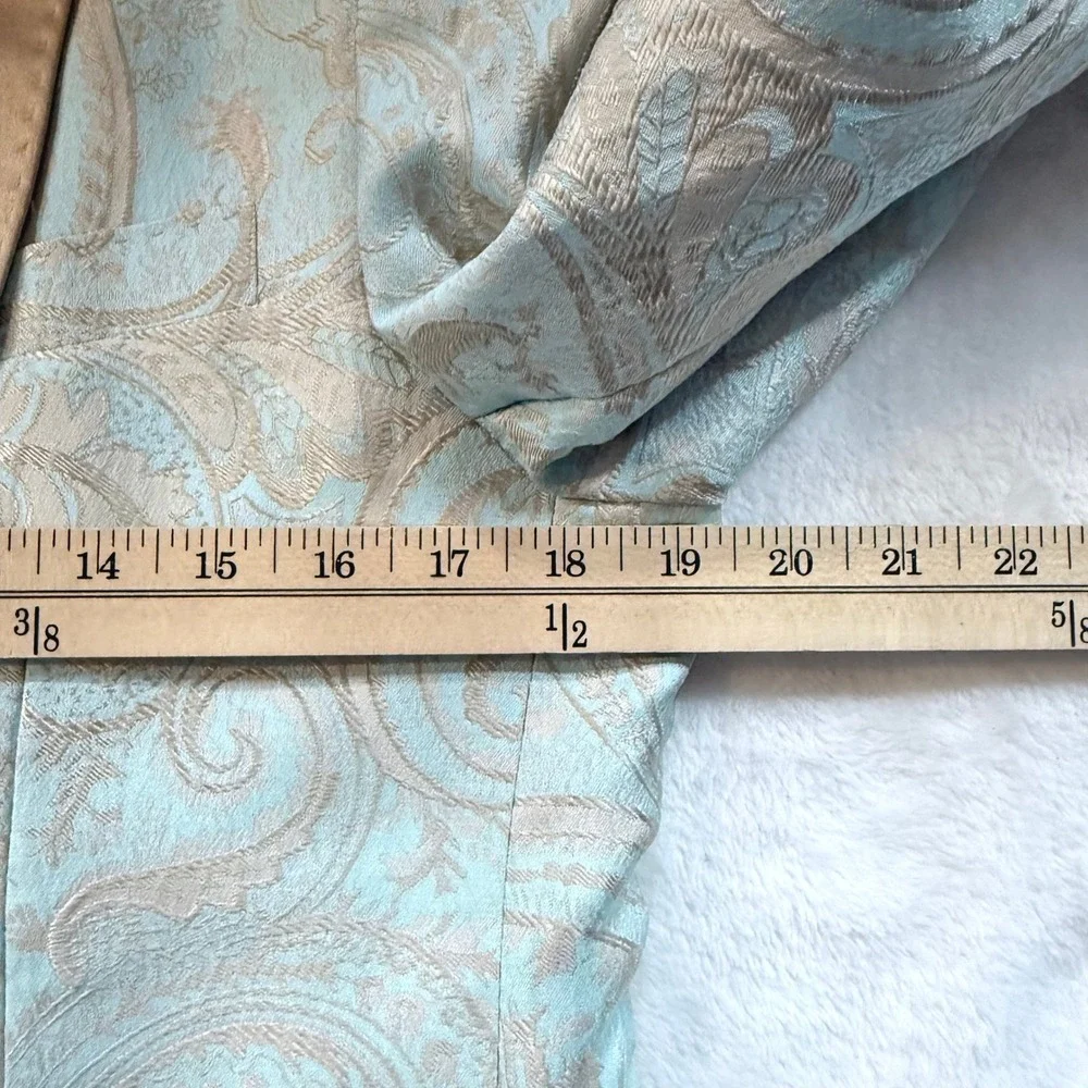 Devils Advocate Mens‎ 38 Blue Gold Paisley Shawl Lapel Tuxedo Blazer Jacket